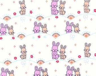 Clearance FABRIC BUNNY LOVE by Michael Miller 1/2 Yard