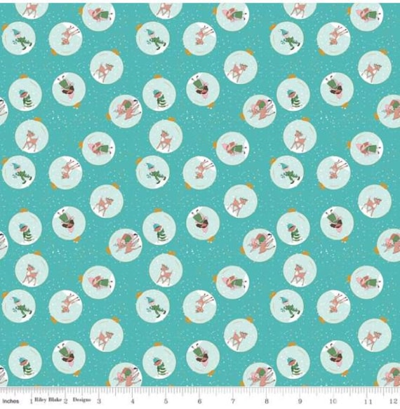 FABRIC CHRISTMAS Claus & Co. Ornaments on Aqua