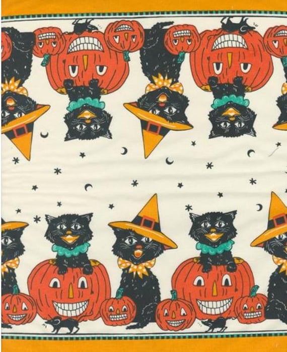 FABRIC KITCHEN Toweling HALLOWEEN Meow Boo toweling