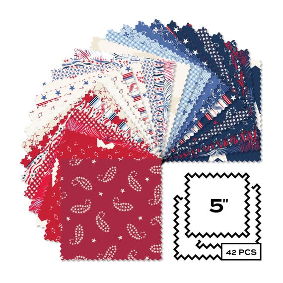 FABRIC AMERICANA CHARM Pack 5" Squares by Andover