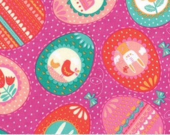 Clearance FABRIC EASTER Spring BUNNY Eggs by Moda    Listing is for One Yard