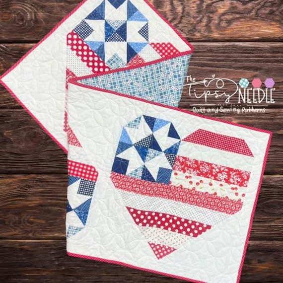 PATTERN STAR SPANGLED Table Runner and Pillow