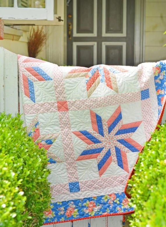 PATTERN Sweet Sugar Swirls Star PATRIOTIC QUILT