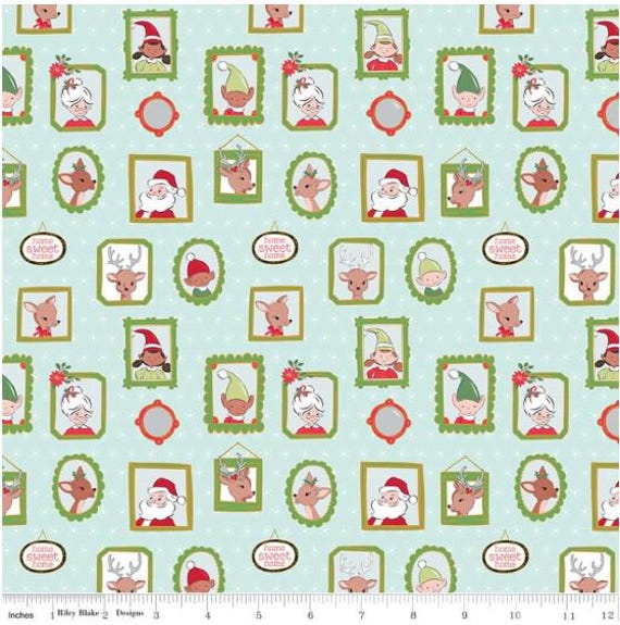 FABRIC CHRISTMAS Claus & Co. Santa and Reindeer Pictures