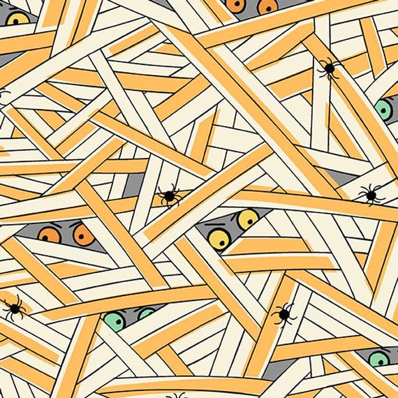 FABRIC HALLOWEEN Mummies Hiding Creature Feature