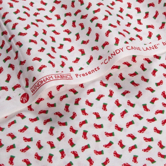 Clearance FABRIC Candy Cane Lane STOCKINGS by Windham    We combine shipping
