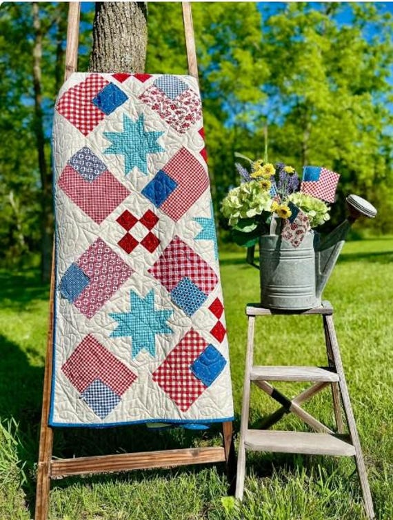 PATTERN FARMHOUSE FLAGS Scrap Friendly Beginner Quilt
