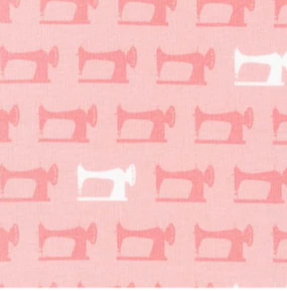 Clearance FABRIC SEWING STUDIO Sewing Machines on Pink   We combine shipping