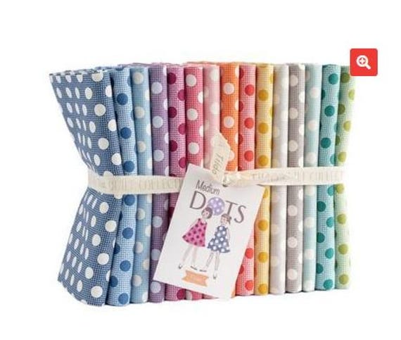 FAT QUARTER Bundle TILDA Norwegian Medium Polka Dots Imported