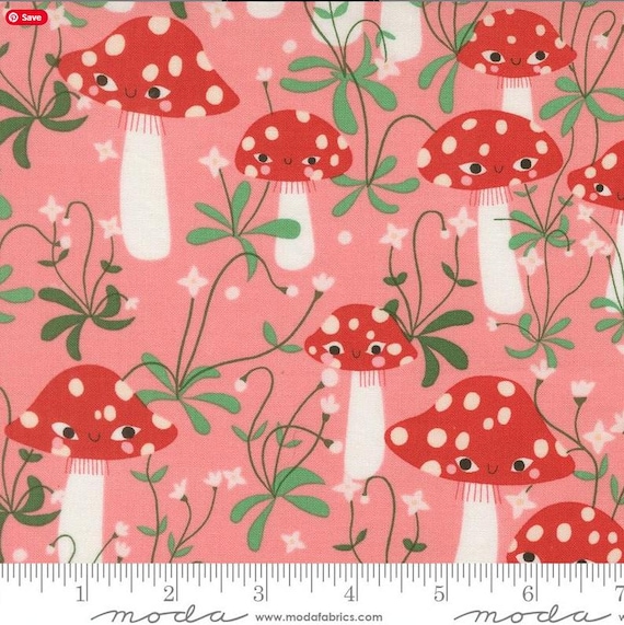 FABRIC VALENTINE'S DAY Funny Valentine Mushrooms Anthropomorphic