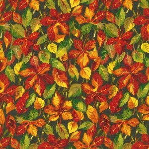Clearance FABRIC FALL RETREAT Leaves Fabriquilt    1 Yard