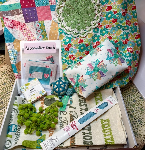 BOX PILLOWS and POUCHES Vintage Kitchen Towel, Fabric Yardage, Trim, Kit, Pattern, more