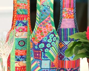 KIT QUILT Sew as you Go 3 Different Wine Totes