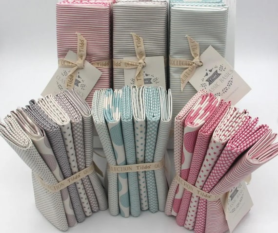 FAT QUARTER Bundle TILDA Norwegian Classics French Blue Imported and Oversized