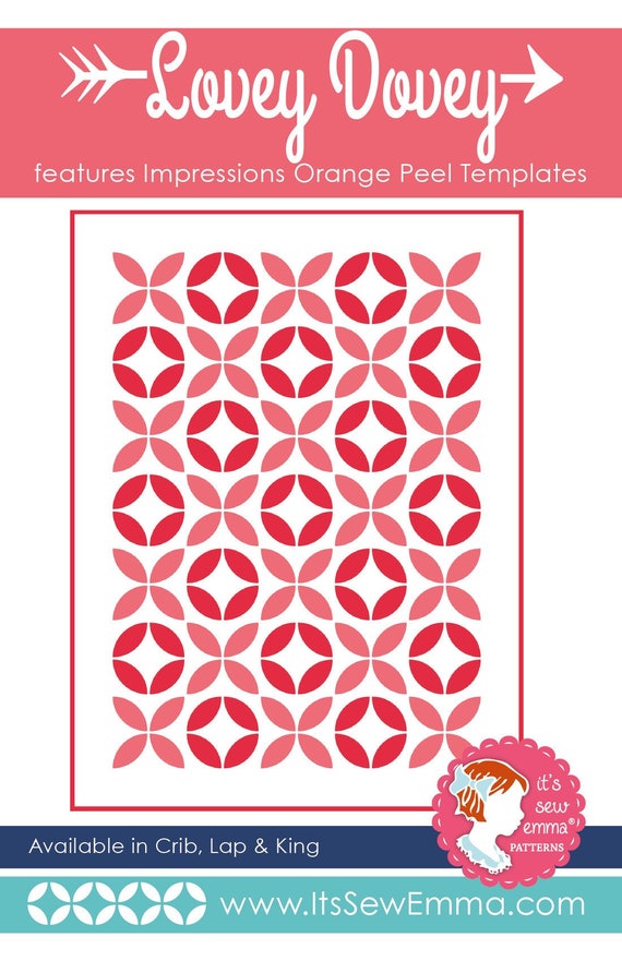 Clearance PATTERN Lovey Dovey XOXO Valentines Day Applique Quilt for February 3 sizes