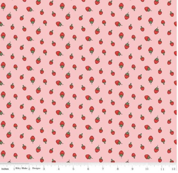 FABRIC STRAWBERRIES on White Toss Serendipity 2 for Easter