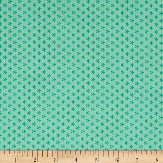 FABRIC Fat Quarter Tiny Daisy Floral Bee Basics Teal green  Fat Quarter    We combine shipping