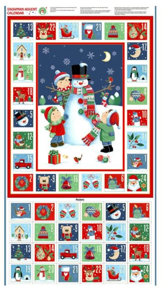 Clearance FABRIC ADVENT CALENDAR Santa's Christmas Imported from the U K