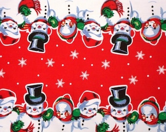 FABRIC KITCHEN Toweling SNOWMAN Just Like Granny Made 1 Yard More in stock soon