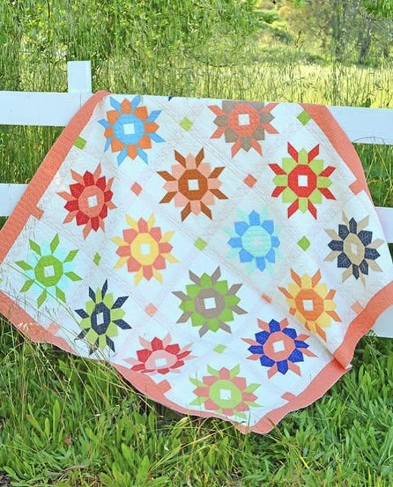 PATTERN CHRYSANTHEMUMS Quilt Fat Quarter Friendly