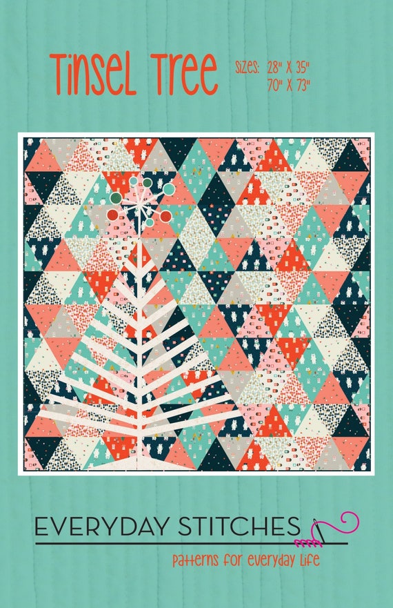 PATTERN TINSEL TREE Christmas 2 Sizes Triangle Quilt