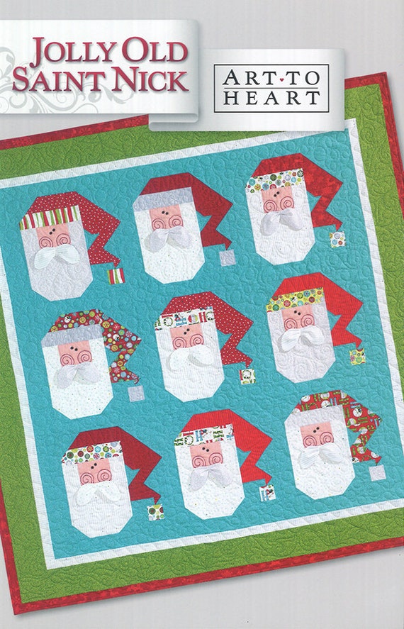 PATTERN Jolly Old Saint Nick SANTA Christmas QUILT and Matching Pillow