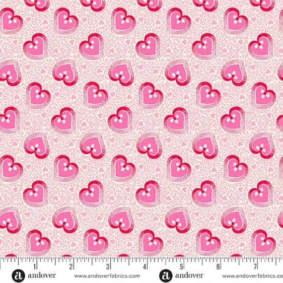 FABRIC Valentine's Day Heart and Soul Pink Hearts