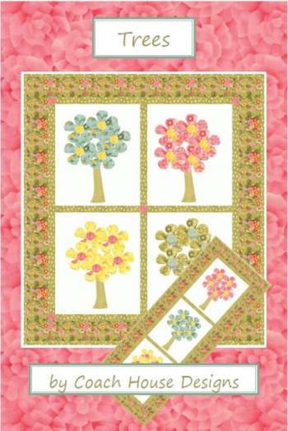 PATTERN SPRING Blooming TREES quilt with Full Sized Templates Applique    We combine shipping