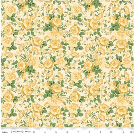 FABRIC COWGIRL Yellow Roses