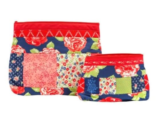 KIT QUILT as you Go Zippered Cosmetic Bag Set