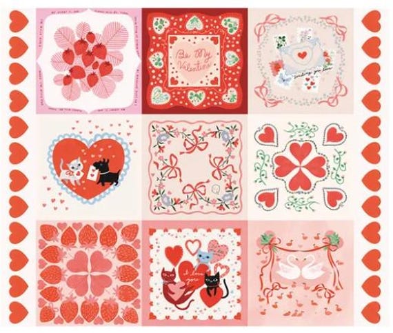 FABRIC Funny VALENTINE'S Day  HANDKERCHIEF Hankie Fabric