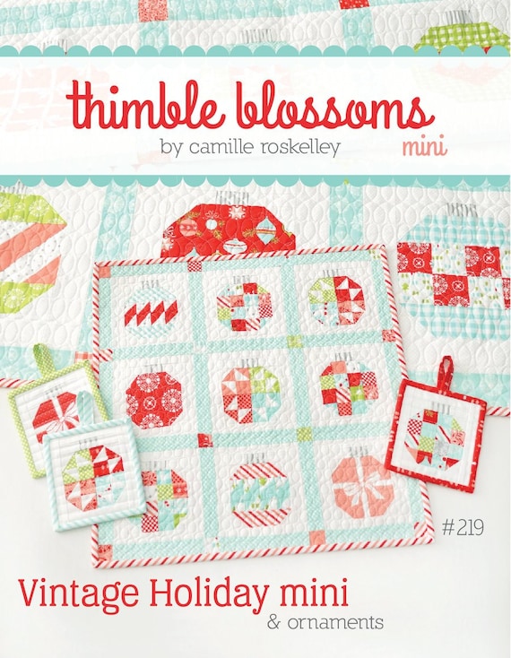PATTERN mini VINTAGE HOLIDAY quilt and ornaments   We combine shipping