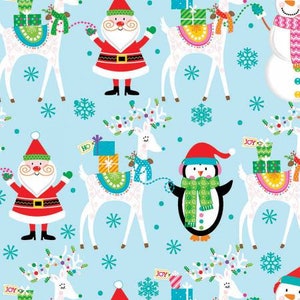 Holly Jolly Santa Christmas Dot Cotton Fabric - Mint 31180 13 – Stitches