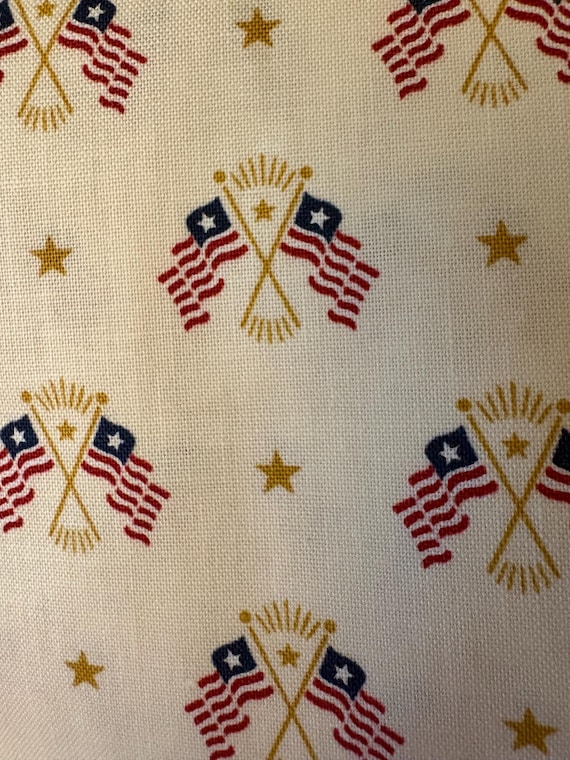 FABRIC FLAGS INDEPENDENCE on Cream Background