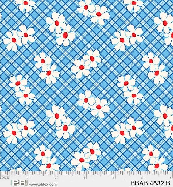 FABRIC Summer Floral Retro Feedsack Style Fabric