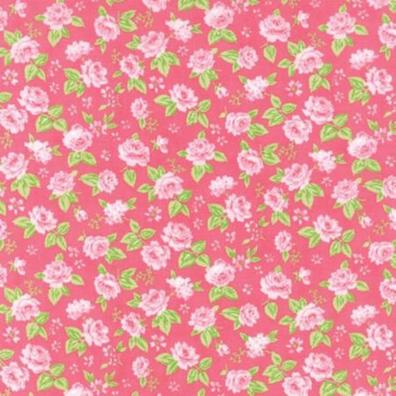 Clearance FABRIC SEW & SEW Floral Companion print in Strawberry by Moda 1/2 Yard