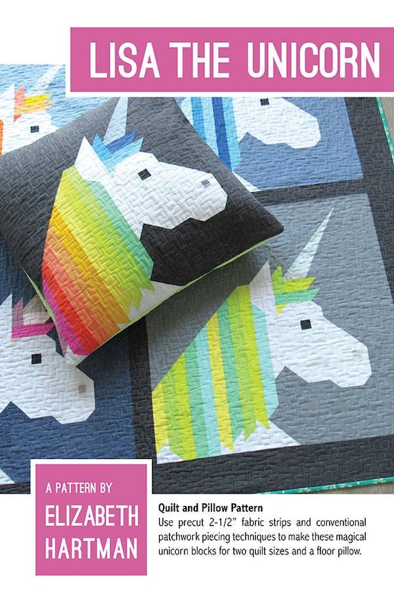 PATTERN LISA the UNICORN Quilt Two Sizes and Matching Floor Pillow