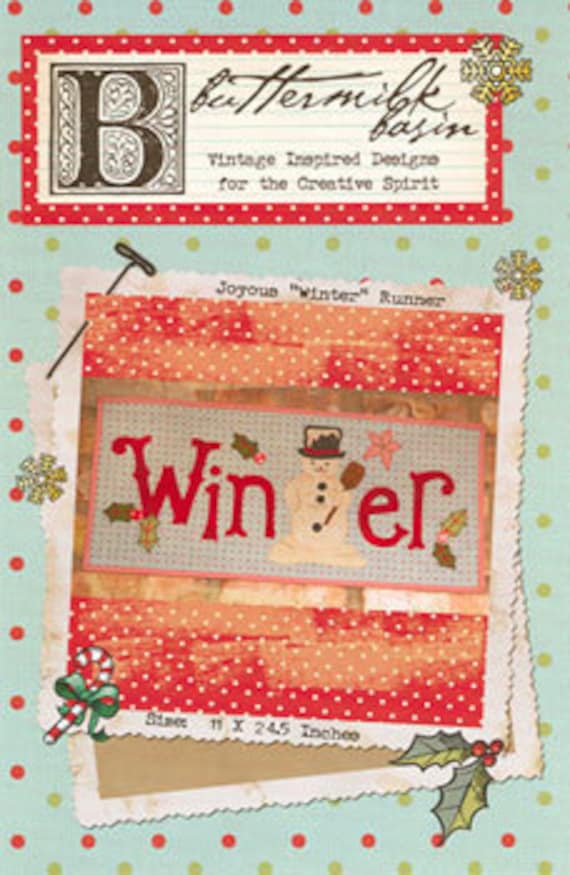 Clearance PATTERN Winter Snowman Christmas TABLE RUNNER