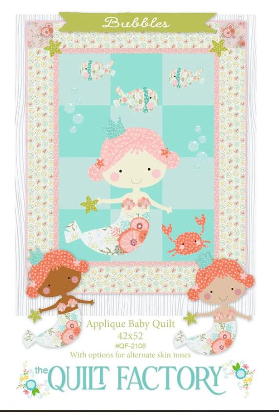 PATTERN BUBBLES MERMAID Quilt Full Size Templates