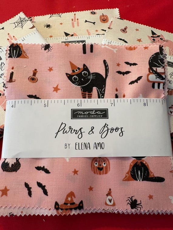 FABRIC CHARM PACK Purrs & Boos Halloween 5" Squares by Moda