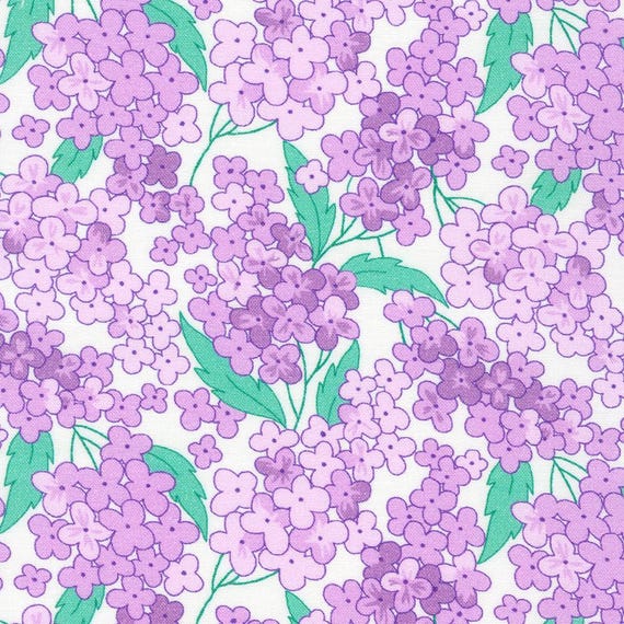 FABRIC From the COTTAGE FLOWER House Purple Lilacs for Spring