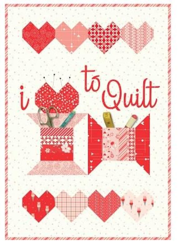 PATTERN I LOVE to QUILT Wall Hanging with Pockets for Storage