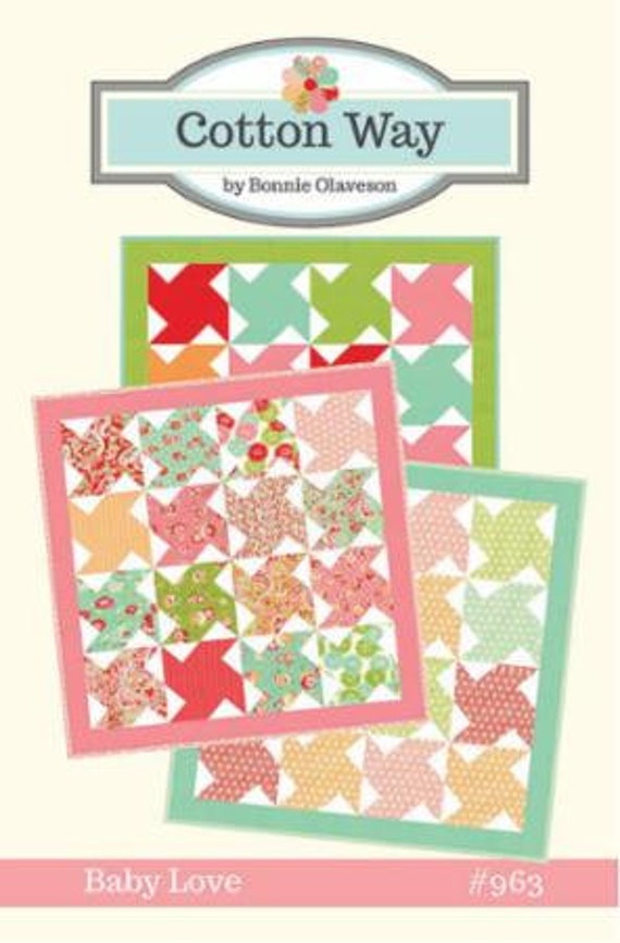 PATTERN BABY LOVE Quilt or Table Topper Churn Dash