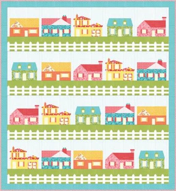 PATTERN NEIGHBORLY HOUSE Block quilt pattern       We combine shipping
