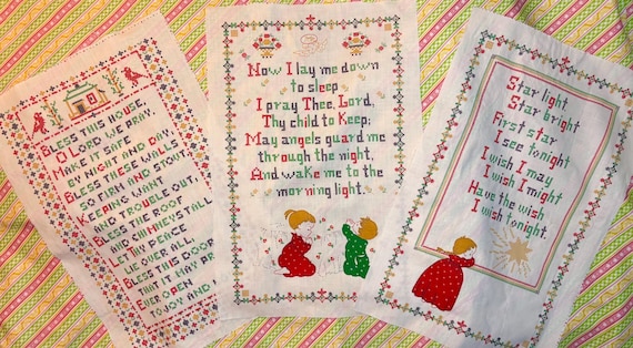 VINTAGE Printed CROSSTITCH Large Blocks CHOICE Three to Choose