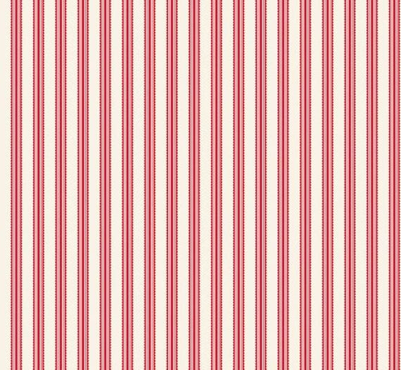 FABRIC Letters to Cupid VALENTINES DAY Stripe White and Red Stripes
