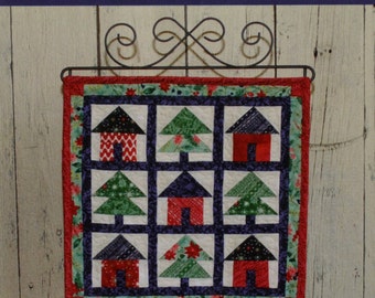 PATTERN DECEMBER CHRISTMAS Tree and House Mini Quilt Pattern so cute