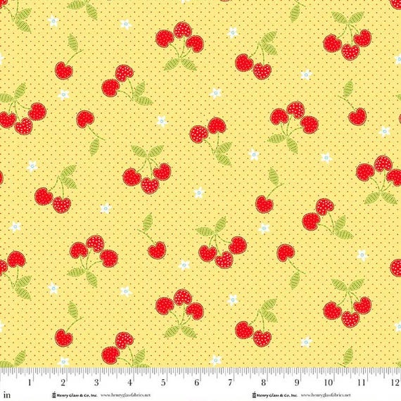 FABRIC CHERRIES JUBILEE by Henry Glass