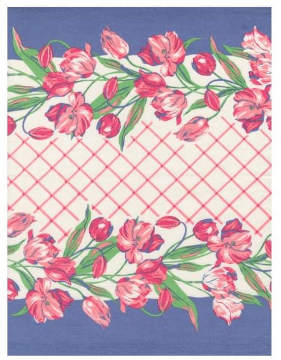 FABRIC KITCHEN Toweling Floral TULIPS Toweling