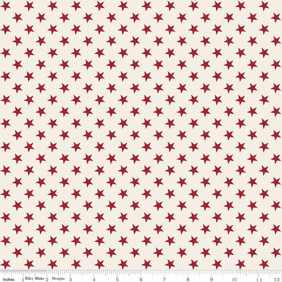 FABRIC STARS INDEPENDENCE on Red Stars on Cream